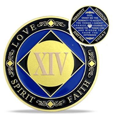 Imagem de Medalhões NA de 14 anos - fichas anônimas de recuperação de narcóticos - Moeda de sobriedade limpa de 14 anos - (anos 1-30) Journey Celebrate Recovery Addicts - Presentes de narcóticos anônimos para