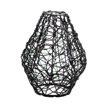 Imagem de ＡＷＨＡＯ Abajur de arte em ferro, gaiola de lâmpada industrial, gaiola de luz pendente, luminária clássica, sombra para casa de chá, sala de estar, Preto