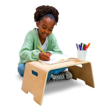Imagem de LAPGEAR Bentwood Mesa de colo de chão para crianças - Mesa infantil portátil, durável, de aprendizagem e atividades educativas para dever de casa, artesanato, brincar - madeira de bétula natural
