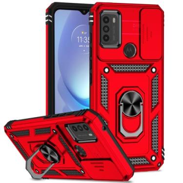 Imagem de Tothedu Capa para Moto G50 5G, capa para Motorola G50 5G XT2149-1 com capa deslizante para câmera, anel giratório de 360° integrado com suporte magnético à prova de choque para Motorola Moto G50 5G