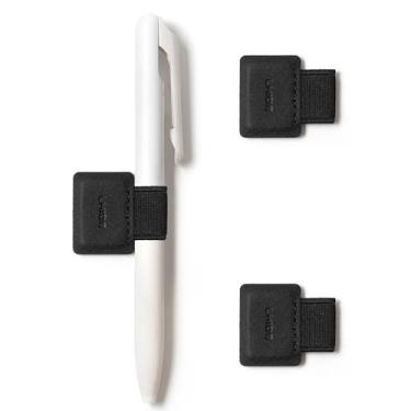 Imagem de LHiDS Suporte magnético para caneta (pacote com 3) para cadernos, agendas, agendas, suporte magnético para caneta com laço elástico para caneta, Apple Pencil, caneta Stylus para iPad (preto obsidiano)