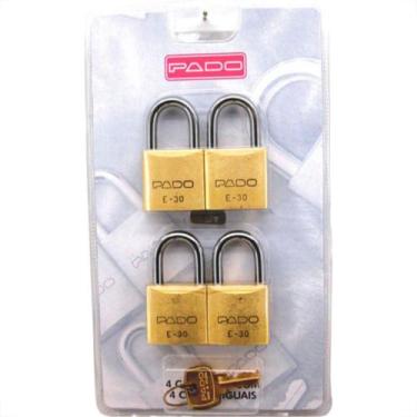 Imagem de Cadeado Pado Mesmo Segredo-30Mm C/4 - PADO CADEADOS