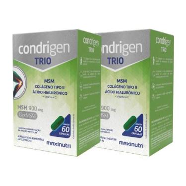 Imagem de Kit 2 Condrigen Trio MSM Colágeno Tipo 2 HA Vit.C Maxinutri