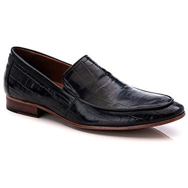 Imagem de 58854TW-Sapato Social Masculino feito a mão em couro Loafer premium 58854 (Preto Croco, BR, Adulto, Numérico, 40)
