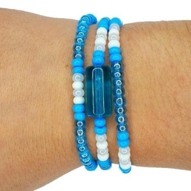 Imagem de Pulseira Guia de Proteção Orixá Iemanjá - Balaio de Santo, 19 cm
