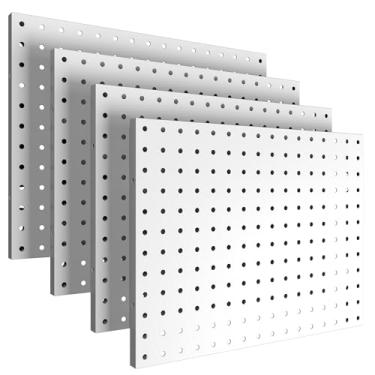 Imagem de Spampur Peg Board, pacote com 4/6/8 painéis de metal para quadro de pegboard, organizadores de parede brancos e pretos, sistema de armazenamento de ferramentas para bancada, armazenamento de