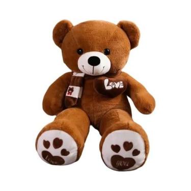 Imagem de Urso de Pelúcia com Cachecol - 4 Cores - Travesseiro para Bebês e Cria