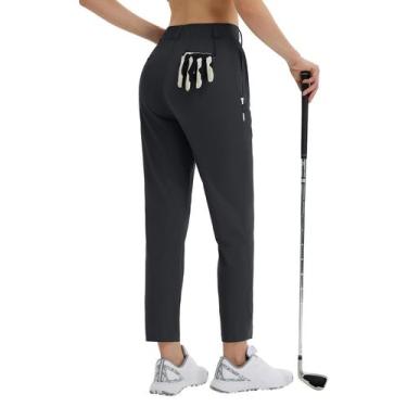 Imagem de Calças de Golfe Femininas BALEAF - Elásticas, Leves e com Proteção UPF