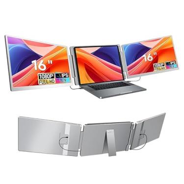 Imagem de 16 Polegadas Extensor de Tela Dupla para Notebook, 1920 * 1200 IPS Monitor Portátil Plug & Play tipo C/HDMI/USB-A para Laptop de 12 a 18,5 Polegadas