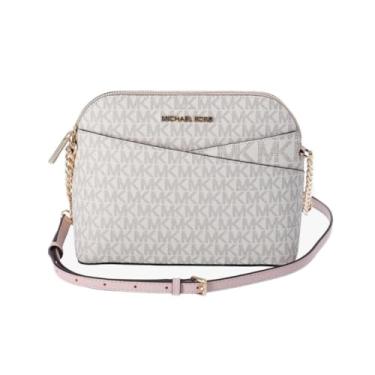 Imagem de Michael Michael Kors Bolsa feminina de couro transversal estilo jet set viagem média (pó blush multi)