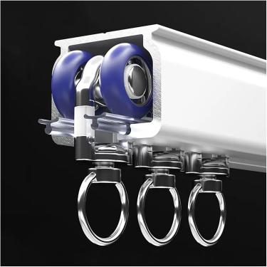 Imagem de Suporte de teto para cortina resistente para cortinas pesadas, divisor de sala de trilho de cortina reto extra longo comercial doméstico, haste de cortina de 2 mm de espessura para sala de e