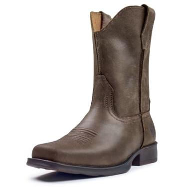 Imagem de SUREWAY Botas Masculinas Casuais/De Trabalho Western Slip On Para Homens, Botas Chelsea De Bico Quadrado, Extremamente Confortáveis, Duráveis E Comprovadas, Resistentes A Óleo/Derrapantes, Couro Imp