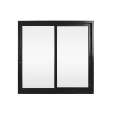 Imagem de Janela 2 Folhas Max 120X150 Alumínio Preto Linha 25 Jade - Brecorimo