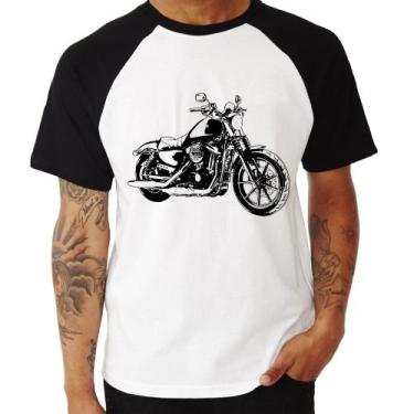 Imagem de Camiseta Raglan Moto Sportster XL 883 Iron Art - Foca na Moda, Branco,