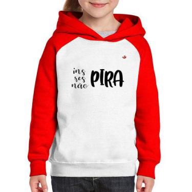 Imagem de Moletom Infantil Inspira, respira, não pira - Foca na Moda, Branco, Ve