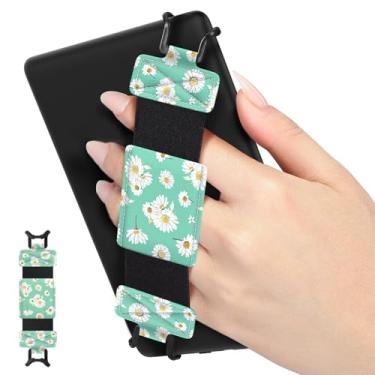 Imagem de MoKo Alça de mão macia para Kindle eReaders Fire de 6 a 8 polegadas, Kindle/Kobo/Voyaga/Lenovo/Sony Kindle E-Book, preto de alta elasticidade versátil, alça de mão leve, suporte de dedo, margarida