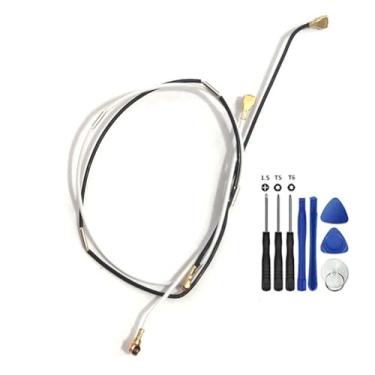 Imagem de 2 peças/conjunto de antena cabo coaxial cabo flexível peça de reparo para LG K51 LM-K500MM preto + branco