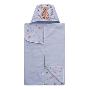 Imagem de Toalha de Banho para Bebê Felpa Soft Baby Joy Fábula, Urso Azul