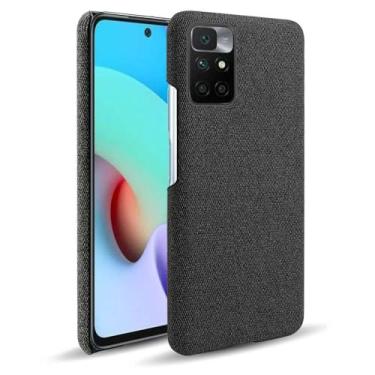 Imagem de Capa para Xiaomi Redmi 10 prime,Capa desenhada em lona,Case Protetora Ultrafina com Empunhadura Macia,Design em Tecido Antichoque e Antiarranhões-Black
