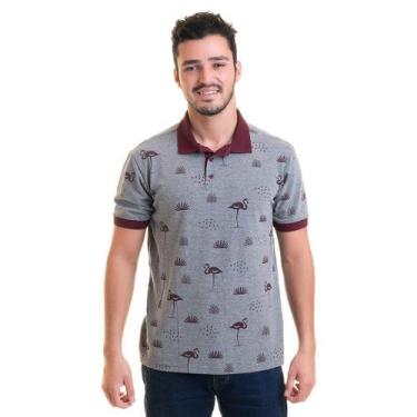 Imagem de Camisa Polo Masculina Piquet Estampada 33610 - Konciny confecções, Cin