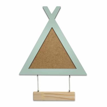 Imagem de Porta Maternidade Para Amigurumi Em Mdf Moldura Cabana Colorida e Plaquinha Cor:Verde Paraíso;Tamanho:20,5x23,7 cm