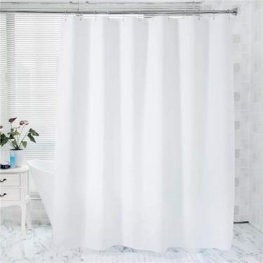Imagem de Cortina de chuveiro transparente - Cortina de chuveiro branca com 9 bolsos - Kit de banheiro PEVA translúcido de alta qualidade com 3 ímãs com peso inferior(White)