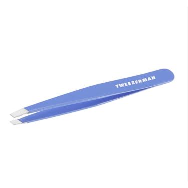 Imagem de Pinça inclinada de aço inoxidável Tweezerman para sobrancelha azul lápis-lápis