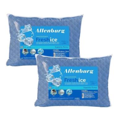 Imagem de Kit 2 Travesseiros Altenburg Fresh Ice Azul Super Macio Conforto térmi