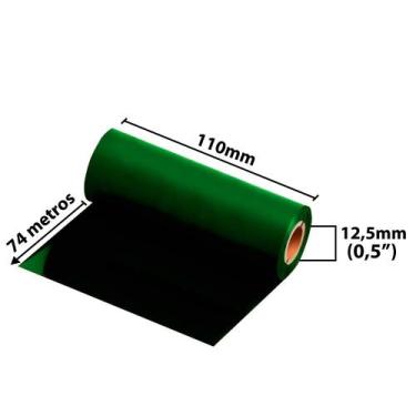 Imagem de Ribbon 110x74 M  - Misto ( cera/resina) Verde - Adeconex Etiquetas