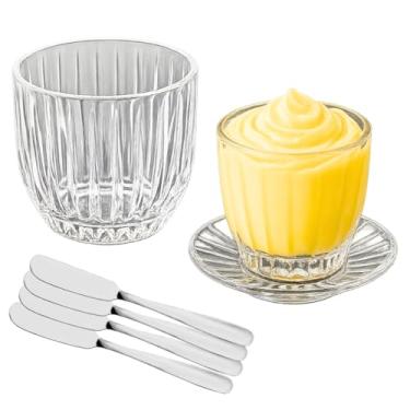 Imagem de Bertaglia Manteigueira Francesa de Vidro Transparente com 4 Espátulas Aço Inox 150 ml 11 cm