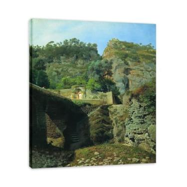 Imagem de Lev Lagorio Prints. Pintura de arte de parede paisagem marítima. Pôster de reprodução de impressões em tela de paisagem para decoração de casa. (Paisagem 7). Moldura interna de 60 x 72 cm - 23,6 x