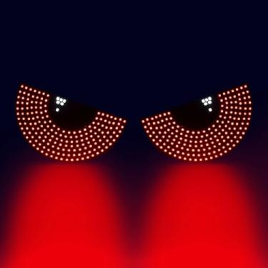 Imagem de AuMoHall Luzes de LED Devil Eyes para para-brisa de carro, janela traseira, luzes engraçadas, dinâmicas, personalizadas, luz de olho grande para carros, ajuste universal para janelas dianteiras e