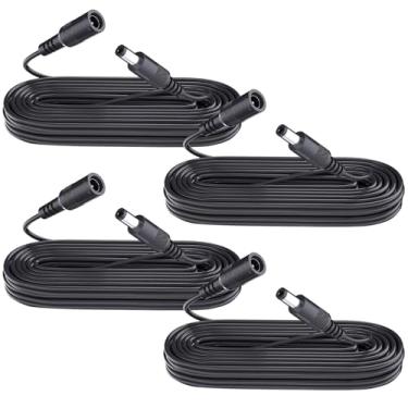 Imagem de ANLINK Pacote com 4 cabos de extensão de energia CC de 3 m/3 m, cabo adaptador de alimentação de 12 V CC 5,5 mm x 2,1 mm para câmera de segurança CCTV de 12 V, DVR, NVR, monitor de bebê, fita de luz