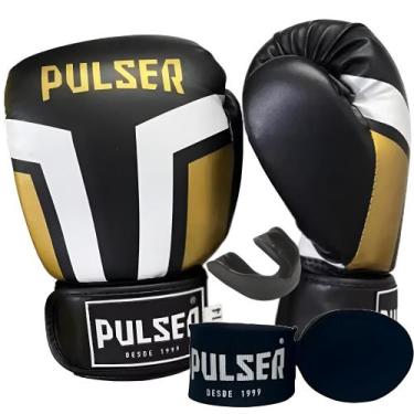 Imagem de Kit Luva De Boxe Muay Thai Kickboxing + Bandagem 4m + Protetor Bucal -