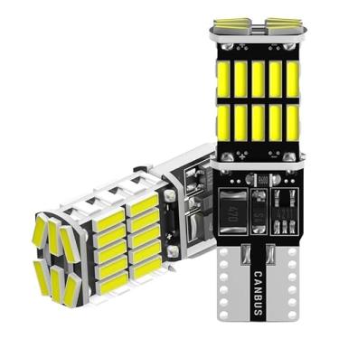 Imagem de Par de Lâmpadas LED T10 com 26 LEDs SMD 4014, Cor Branca 6000K, Compatíveis com Sistema Canbus, Indicadas para Luz de Placa, Posição ou Iluminação Interna Veicular (Branco | T10/168/W5W/194)