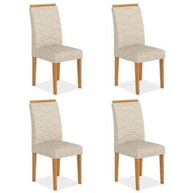 Imagem de Kit 4 Cadeiras Estofadas Everest Comfort Cinamomo/suede Bege - M.a Cinamomo/suede Bege