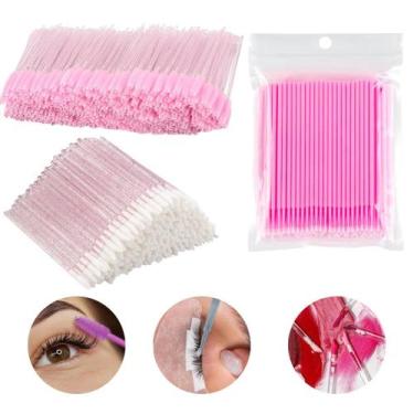 Imagem de Kit Profissional 300 Unidades - Escovinhas de Cílios, Pincéis de Boca 