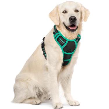 Imagem de Arnês para cães rabbitgoo No Pull Adjustable XL preto e turquesa