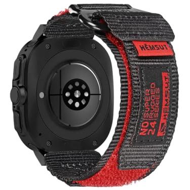 Imagem de Pulseira esportiva de nylon compatível com Samsung Galaxy Watch Ultra de 47 mm, argola militar e laço largo para Galaxy Watch Ultra 47 (2024)