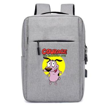 Imagem de Mochila USB Escolar Escritorio Juvenill Cão Covarde Notebooks, Trabalh