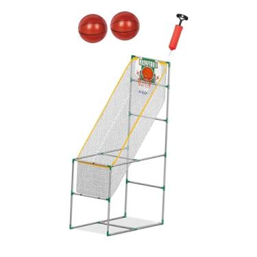 Imagem de UGPLM Jogo infantil Arcade Basketball Game Set Basketball Hoop Hoop, brinquedo interativo Facilmente configurando a atividade de diversão para meninos, com 2 Bola, 1.39m