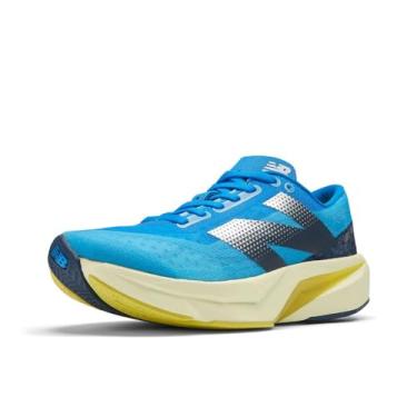 Imagem de New Balance Tênis de corrida feminino FuelCell Rebel V4, Spice Blue/Limelight/Blue Oasis, 10.5