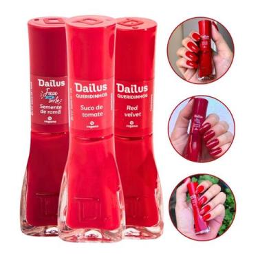 Imagem de Kit 3 Esmaltes Dailus Coleção Vermelhos Queridinhos Mais Vendidos