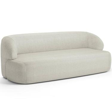 Imagem de Sofá 3 Lugares Curvo Orgânico Living 180cm Barolo L06 Linho Cru