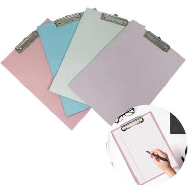 Imagem de Prancheta Para Papel A4 Colorida Oficio Com Prendedor de Metal Alta Ef