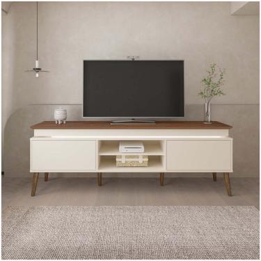 Imagem de Rack Pinho/Off White Tv De Até 75" Fio Led Madeira
