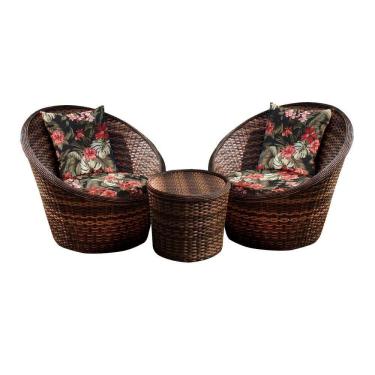 Imagem de Conjunto De Poltronas Bola 2 Poltronas + 1 Mesa Centro Preto