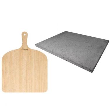 Imagem de Conjunto Para Pizza Eppicotispai Com Espátula E Pedra 2 Peças Bege Com Cinza