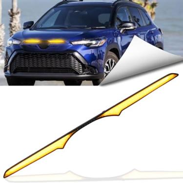 Imagem de BINQIGOO 1 peça de luzes de grade frontal barra de LED Switchback branco e âmbar LED luzes diurnas compatíveis com Toyota Corolla Cross versão S SE XSE 2022 2023 2024 Kit de luz de seta sequencial