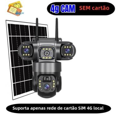 Imagem de Câmera Solar Externa De Lente Tripla 6K V380 pro 12MP Monitor De Vídeo